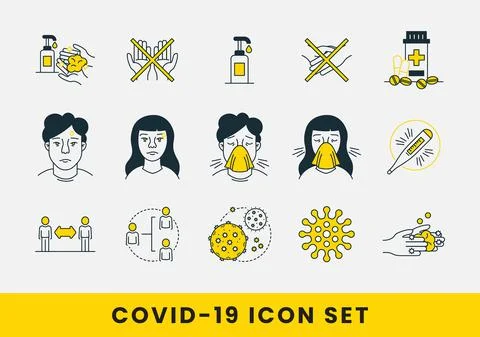 Coronavirus icon set Stock Illustration