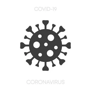 Coronavirus icon. Simple, flat, black virus icon. Vector Stock Illustration