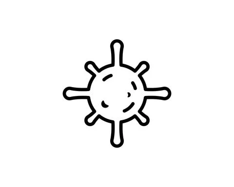Coronavirus icon. Thin linear coronavirus outline icon isolated on white back Stock Illustration