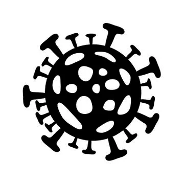 Coronavirus icon. Vector logo flat black. 2019-ncov icon. Stock Illustration