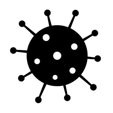 Coronavirus icon. Vector logo flat black. 2019-ncov icon. Stock Illustration