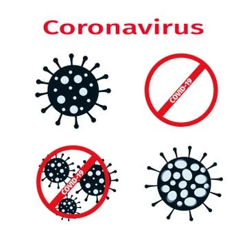 Coronavirus icons set. Vector illustration with isolated elements. Stock Illustration