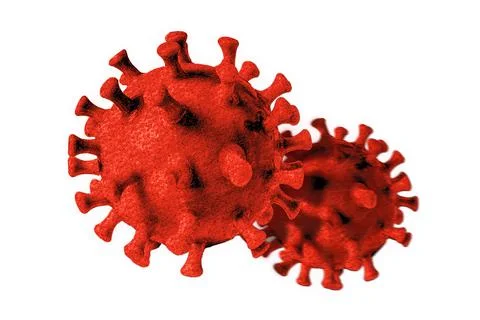 Coronavirus illustration on white isolated background.3d rendering. Stock Illustration