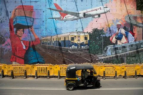 Coronavirus India  graffiti 库存照片