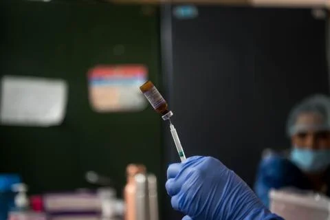 Coronavirus India -  Immunisation programme Stock Photos