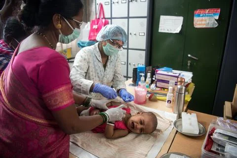 Coronavirus India -  Immunisation programme 库存照片