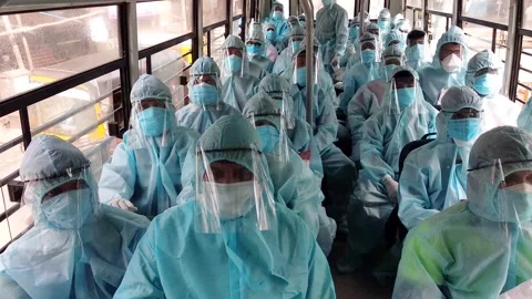 Coronavirus India lockdown COVID test in Mumbai Stock Footage 143054940