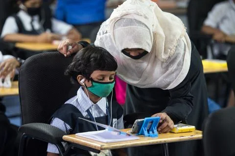 Coronavirus India lockdown  - E learning Stock Photos