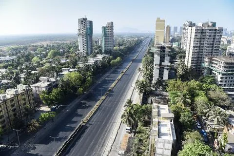 Coronavirus India lockdown – Eastern Express Highway 库存照片