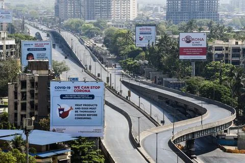 Coronavirus India lockdown – Eastern Express Highway Stock Photos