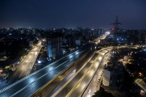 Coronavirus India lockdown – Eastern Express Highway 库存照片