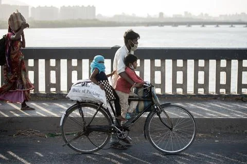 Coronavirus India lockdown - Migrant workers 库存照片