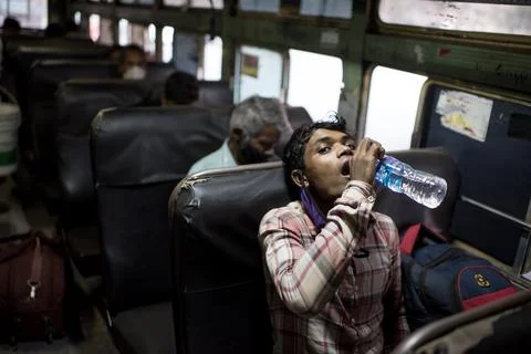 Coronavirus India lockdown - Migrant workers 库存照片