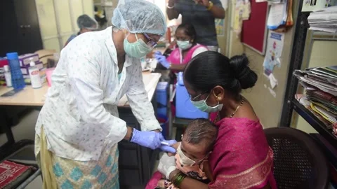 Coronavirus India lockdown vaccination Stock Footage 142217443