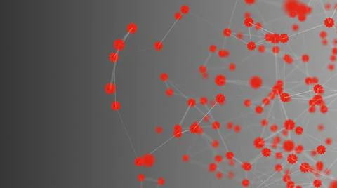 Coronavirus infection background with plexus connectivity Illustrazione stock