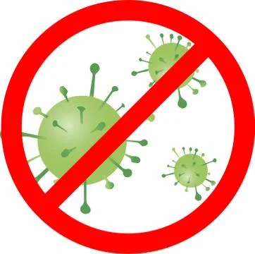 Coronavirus infection warning sign illustration on a white background. Stock Illustration