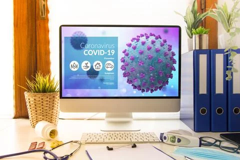 Coronavirus info website Stock Illustration