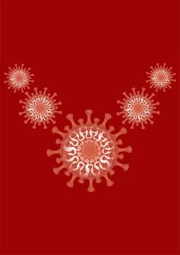 Coronavirus - isolate on a red background, format A4 Illustrazione stock