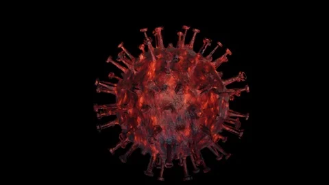 Coronavirus isolated on black background. 3d render Vídeo Stock 127423335