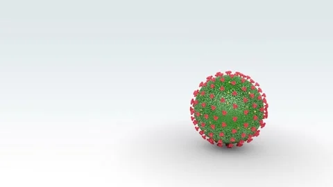Coronavirus jumping on the white background. Seamless loop covid-19. Stock Footage 155968942