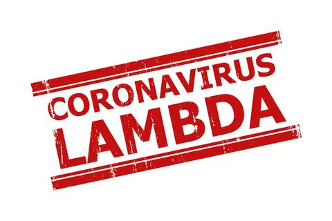 CORONAVIRUS LAMBDA Red Unclean Stamp Seal with Double Lines 스톡 일러스트