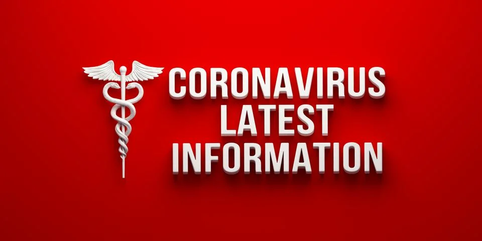 Coronavirus Latest Information. 3D rendering illustration Stock Illustration