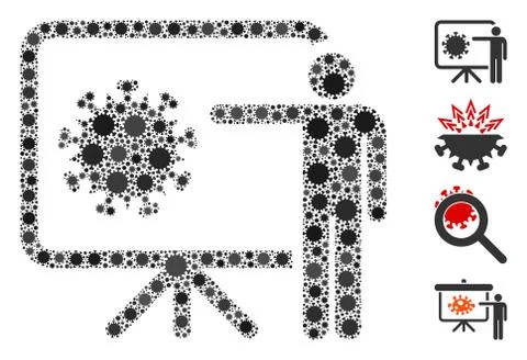 Coronavirus Lecture Collage of CoronaVirus Elements Stock Illustration