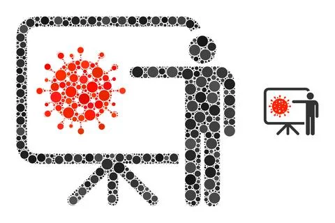 Coronavirus Lecture Collage of Round Points Illustrazione stock