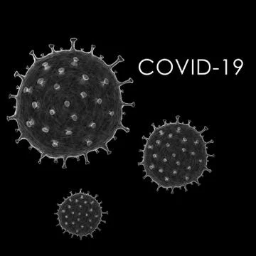 Coronavirus letal covid-19 from China. Virus in microscope Stock Illustration