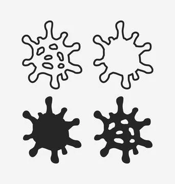 Coronavirus line art vector icon. set of viruses icon. doodle art illustrat.. Stock Illustration