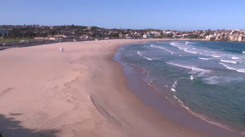 Coronavirus lockdown Bondi Beach in Australia during global COVID 19 Pandemic 11 Stock Footage 150352703