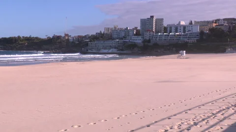 Coronavirus lockdown Bondi Beach in Australia during global COVID 19 Pandemic 13 Stock Footage 150359284