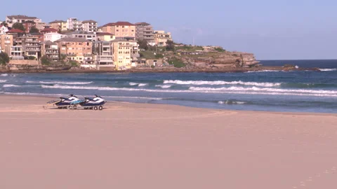 Coronavirus lockdown Bondi Beach in Australia during global COVID 19 Pandemic 14 Stock Footage 150362373