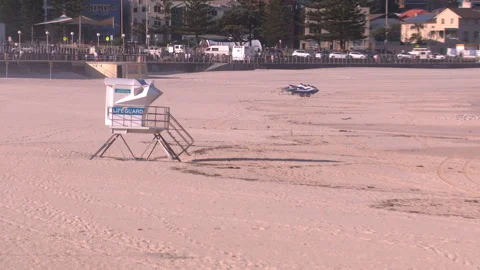 Coronavirus lockdown Bondi Beach in Australia during global COVID 19 Pandemic 19 Stock Footage 150409473