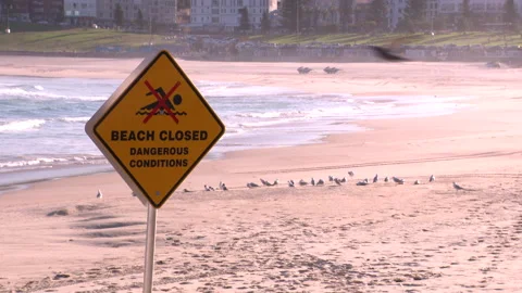 Coronavirus lockdown Bondi Beach in Australia during global COVID 19 Pandemic 21 Stock Footage 150412831