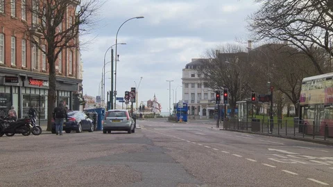 Coronavirus lockdown Brighton streets deserted Stock Footage 127579653