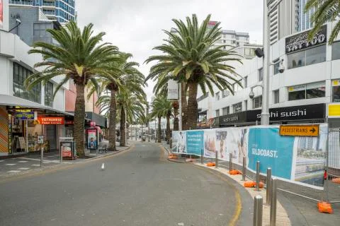 Coronavirus lockdown empty streets Surfers Paradise, Gold Coast Australia Stock Photos