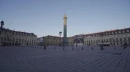 Coronavirus Lockdown In France, Empty Paris, Place Vendome Stock Footage