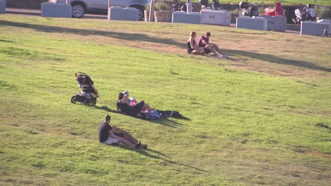 Coronavirus locks down Bondi Beach in Australia during global COVID 19 Pandemic Stock Footage 150407974