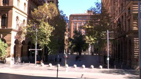 Coronavirus locks down Sydney City Australia during COVID 19 Pandemic Lockdown Stock Footage 163140959