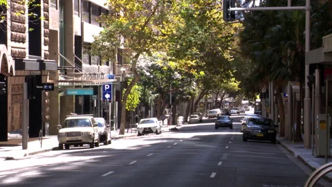 Coronavirus locks down Sydney City Australia during COVID 19 Pandemic Lockdown Stock Footage 163149181
