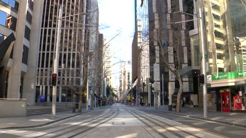 Coronavirus locks down Sydney City Australia during COVID 19 Pandemic Lockdown Stock Footage 163232133