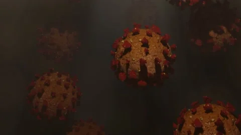 Coronavirus loop animation 4k covid 19 3d render seamless loop animation Stock Footage 146278155