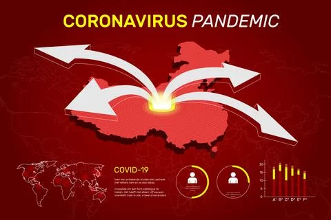 Coronavirus map concept Stock Illustration