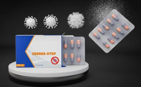 Coronavirus medication, covid-19 Stock Illustration
