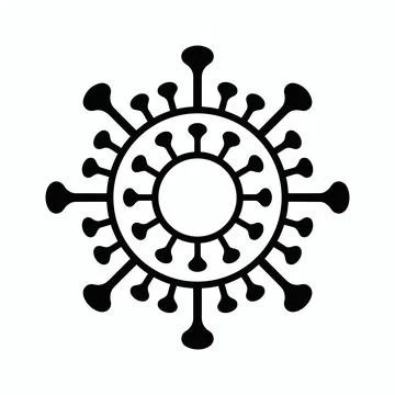 Coronavirus microbe cell icon with pathogen bacteria infection pandemic Illustrazione stock