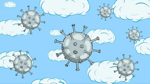 Coronavirus microbes in the sky Stock Footage 127216368