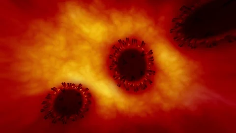 Coronavirus microscope animation 4K COVID 19 outbreak.2019 ncov background. Stock Footage 125879550