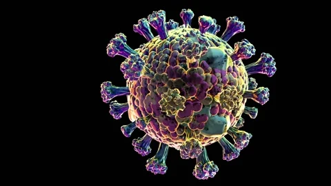 Coronavirus Microscopic Visualization 3D animation Stock Footage 126320532