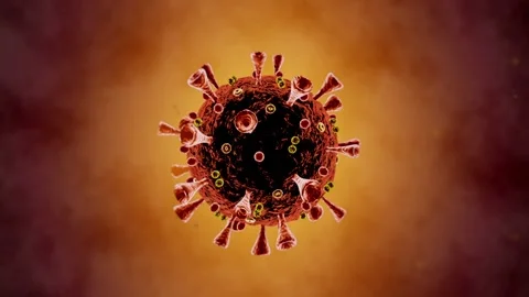 Coronavirus Model (SARS-CoV-2, Covid-19, 2019nCoV, SARS-CoV, MERS-CoV). 3D Stock Footage 130706106